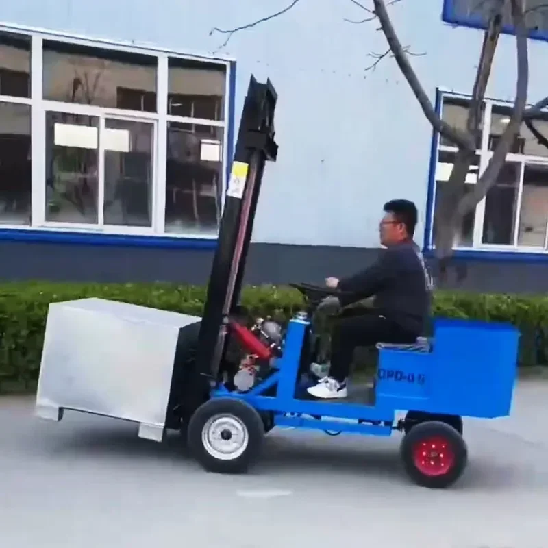 1T Electric Ride-On Forklift Truck 1800W Motor Lead-Acid Battery Two-Stage Mast Simple Hydraulic Lifting C-Type Steel Solid