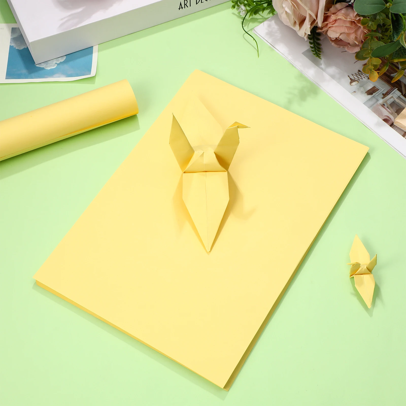 100 Sheets Color Printing Paper Copy for Printer Light Yellow Colored Office Product