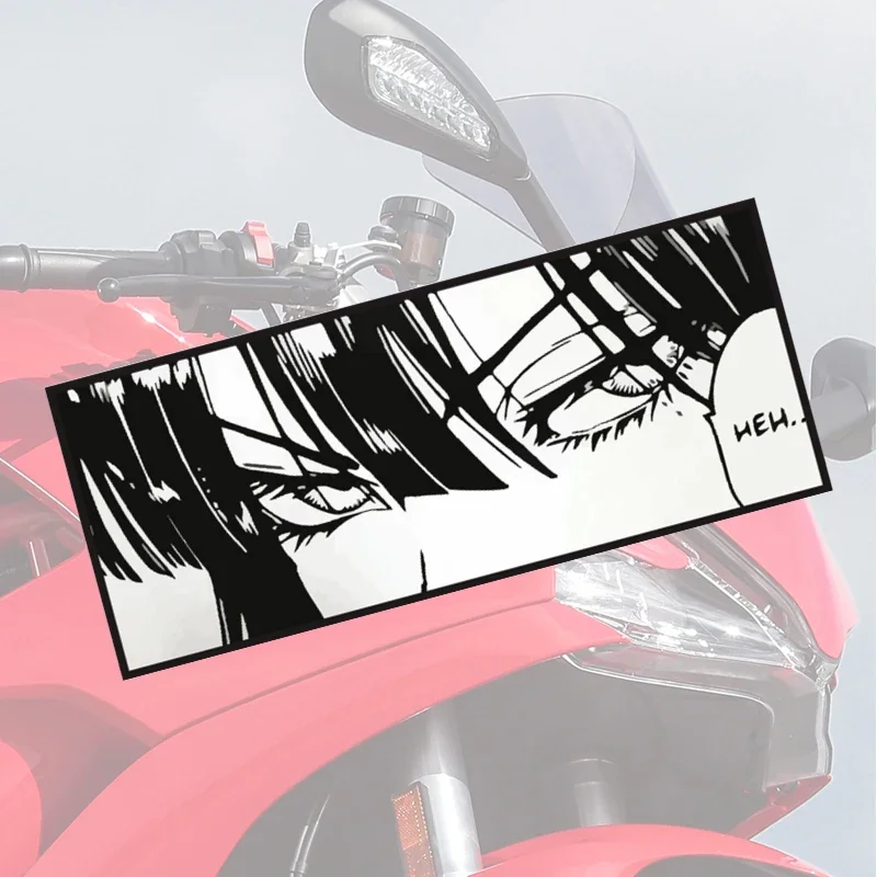 JDM Anime Sharp Eye Vinyl Sticker, Waterproof Reflective PVC Decal for Car Motorcycle Exterior Decor