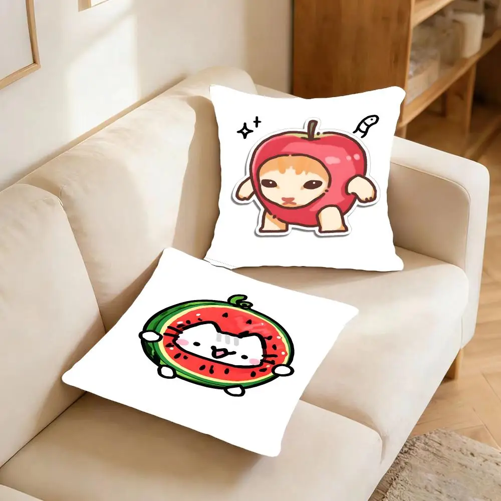 Art Animal Kawaii Cats Cartoon Cushion Cover Warm coral fleece Cute kawaii plush Kawaii mascot throw