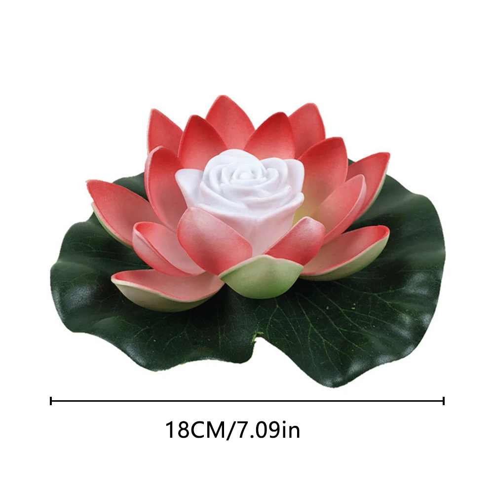 10/1pcs führte wasserdichtes schwimmendes Lotus licht batterie betriebene künstliche Lilie Blume Nacht lampe Teich Pool Garten Aquarium Wasser