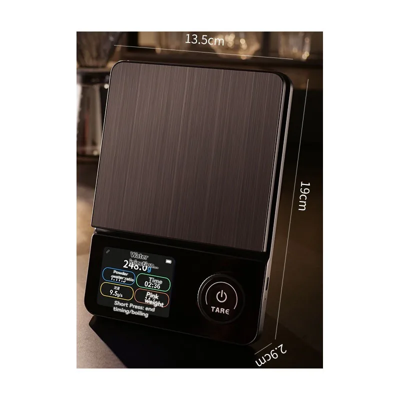 ‌Intelligent Coffee Scale, Professional Italian Style Hand Drawn Electronic Scale, Automatic Timing, Coffee Bean Gram Scale