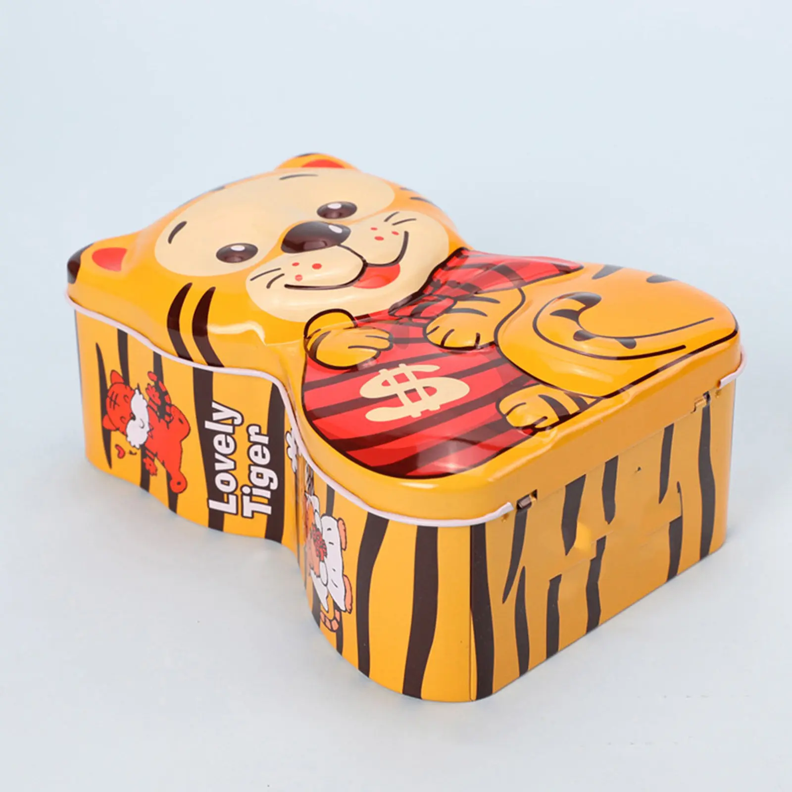 1Pcs Tiger Shape Decorative Saving Bank Sturdy Tinplate Coin Piggy Bank Saving Pot Bedroom Living Room Ornament