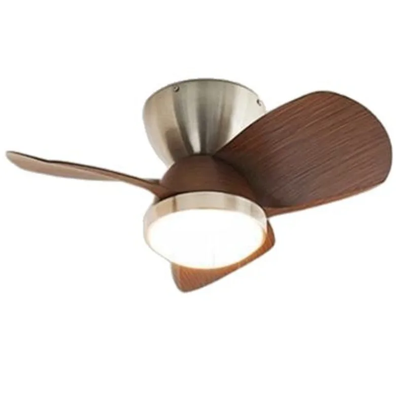 

Medieval bedroom fan light household integrated silent ceiling fan light retro walnut ceiling fan light