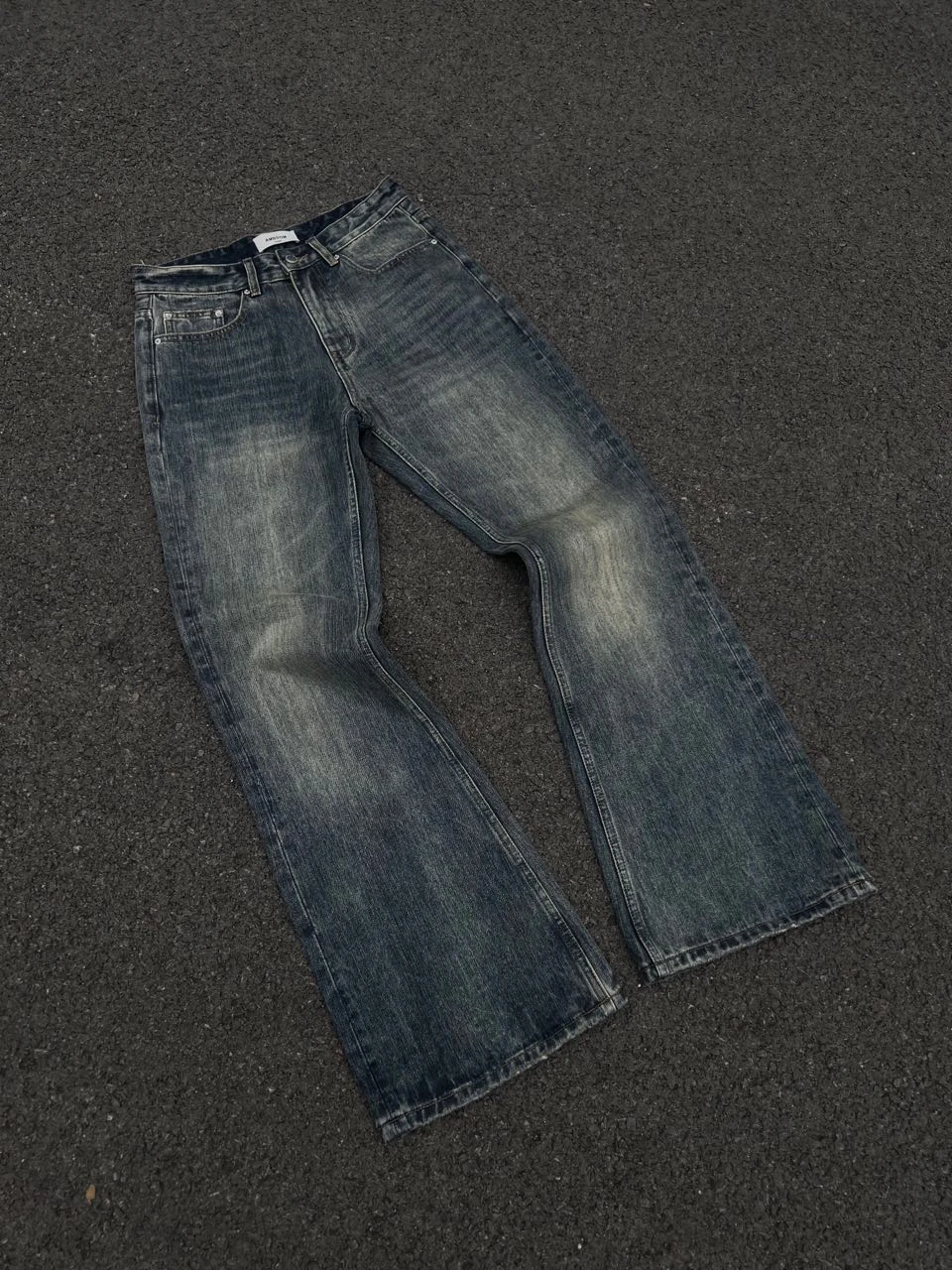 Vintage Blue Bootcut Jeans Casual Summer Denim