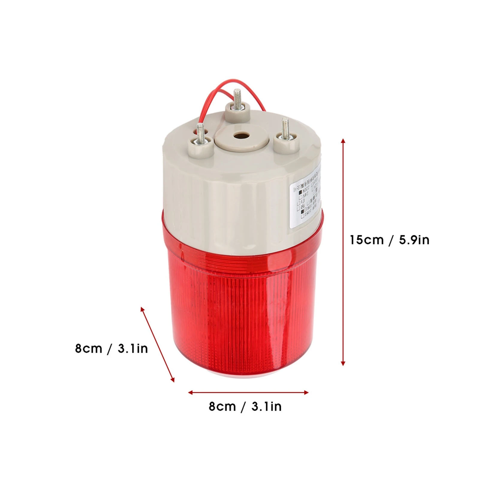 220V Red Sound And Light Alarm System LED Warning Light Rotating Light Emergency Strobe Construction Site Indicator