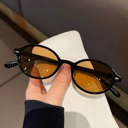 New Vintage Oval Sunglasses Women Men Luxury Brand Small Rectangle Sun Glasses Female Small Ellipse Eyewear Oculos De Sol