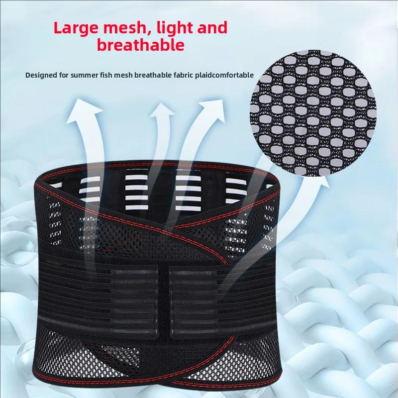 ‌ Ademende lendensteunriem van mesh met zelfverwarming voor zomerfitness, verlichting van taillepijn voor ouderen en volwassenen