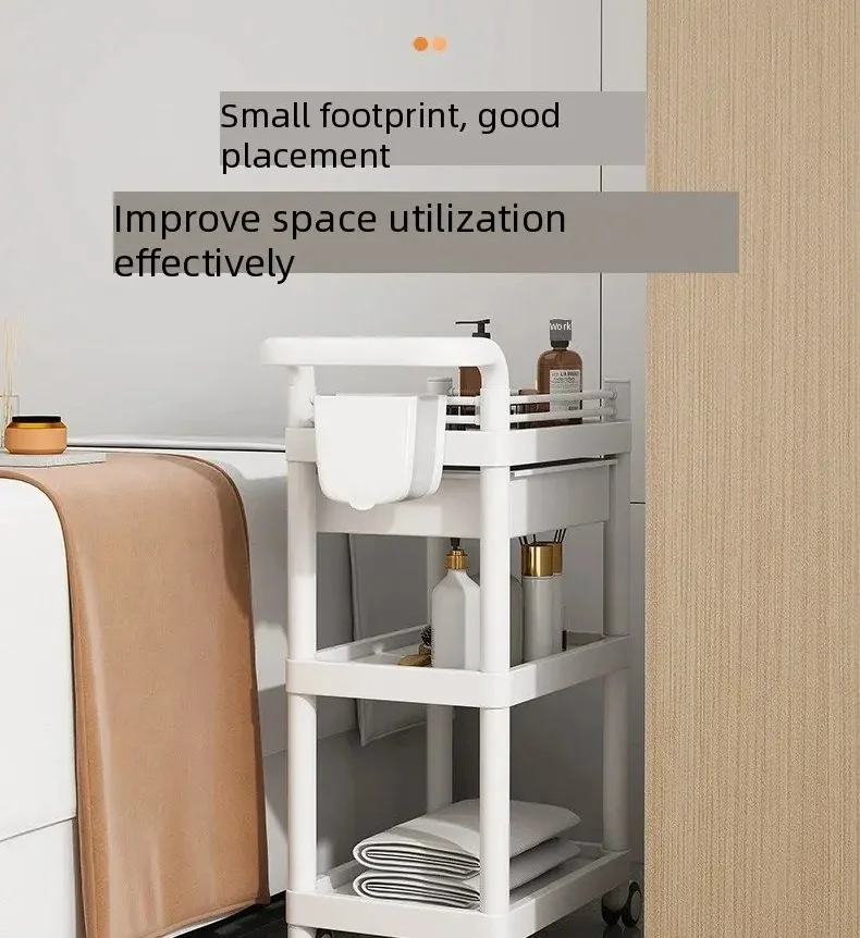 Premium Beauty Salon Trolley with Storage Shelf, Heavy Duty Hand-Pushed Tool Cart for Treatment and Organization