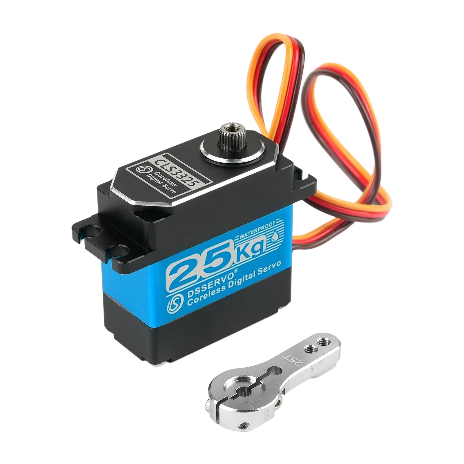 DSservo CLS3325 25KG High Torque Full CNC Body Metal Gear IP67 Waterproof Coreless Digital Servo for 1:8 1:10 Scale RC Car Robot
