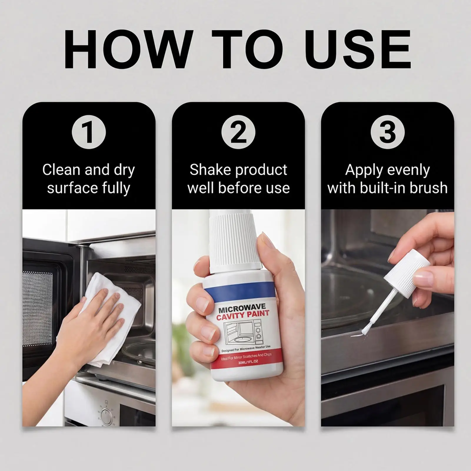 30ml Microwave Interior Cavity Paint Appliance Repair Touchup High Gloss Microwave Coating for Home Kitchen Apartment Restaurant view 4