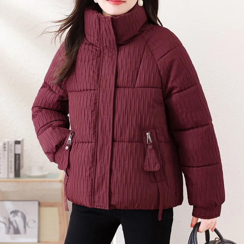 

Women's Winter Cotton Jaet 2025 New Faion plus Size down Stand Collar Warm Top Coat Commute Sle Loose Fit Color