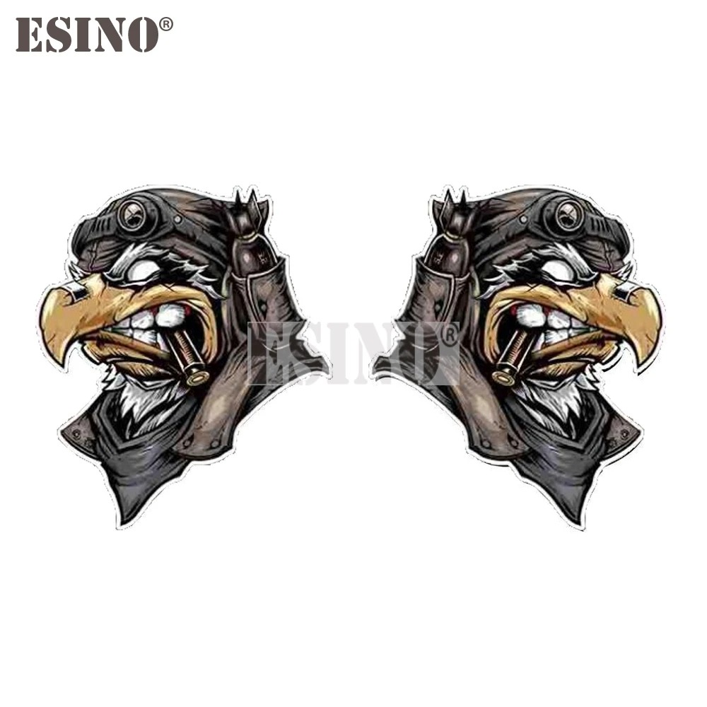 Autocollant décoratif amusant pour voiture, motif aigle soldat puissant, en PVC, imperméable, pour carrosserie de voiture