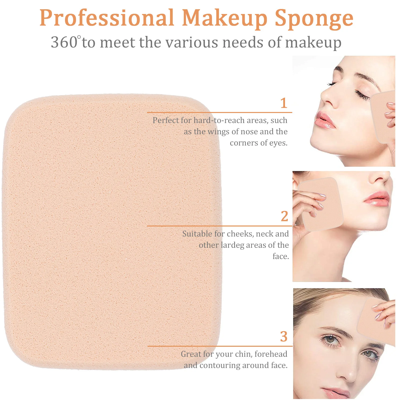 2-teiliger Make-up-Schwamm mit Puderquaste-Box, sanftes Hautpflege-Werkzeug für nahtlose Foundation-Concealer-Anwendung, ideal für Reisen nach Hause