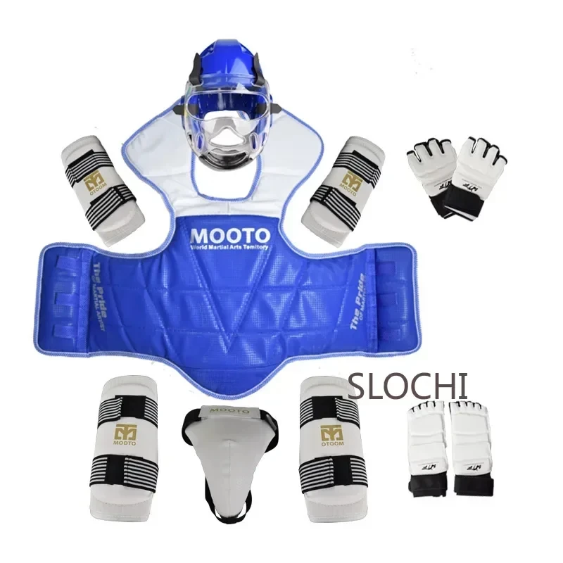 Taekwondo Protective Gear Combat Actual Combat Equipment Full Set Protective Gear Training Set Thicken Competition Martial Arts