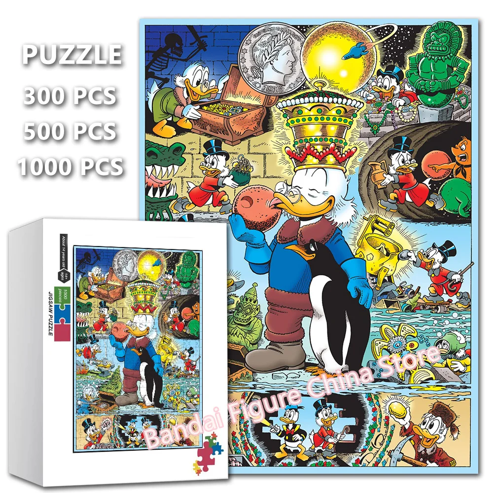 Multi-Millionaire Scrooge Mcduck 35/300/500/1000 Pieces Jigsaw Puzzle Disney Cartoon Anime Print Puzzle Kids Game Toys Gifts