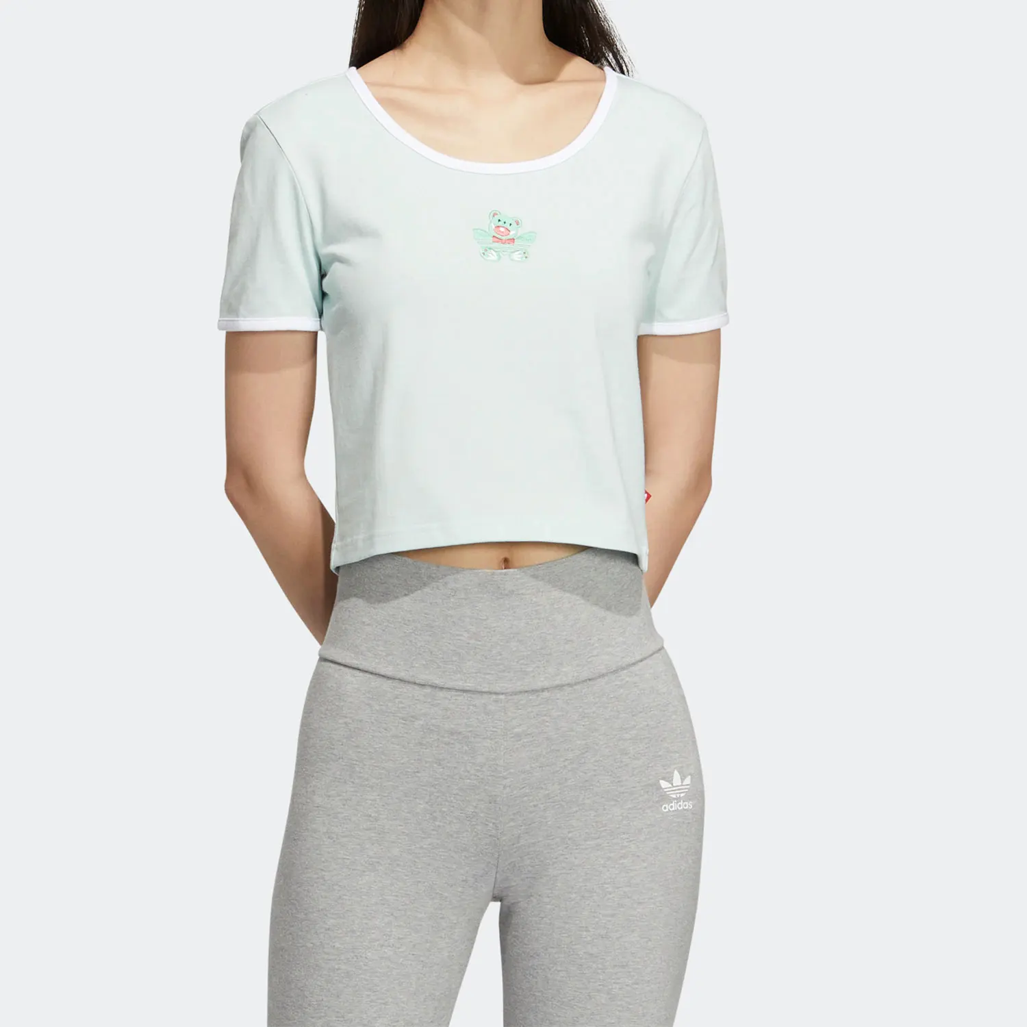 

Adidas genuine Summer Three Stripes Women's Crop Casual T-Shirt HR6911