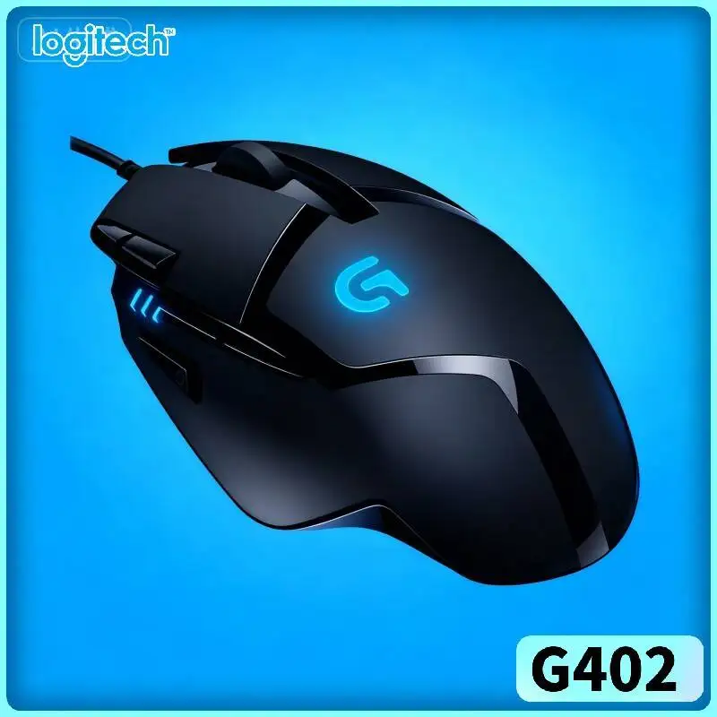 Logitech G402 Gaming Mouse Fusion Engine 8 Buttons 500 IPS 4 DPI Modes 20M Clicks Ergonomic Design for PC Laptop