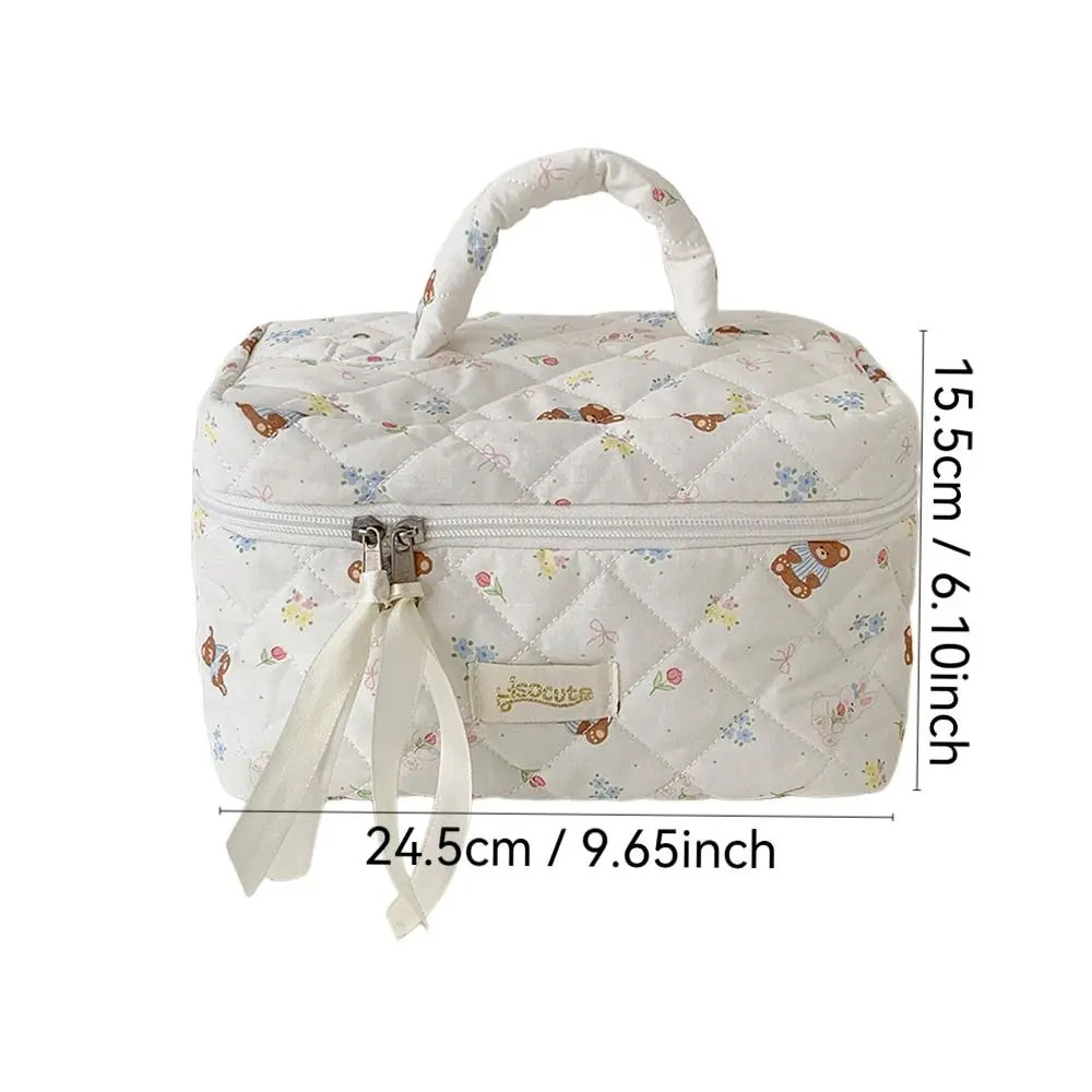 حقيبة مكياج مبطنة ذات سعة كبيرة لطيفة متعددة الوظائف لتنظيم مستحضرات التجميل حقيبة مستحضرات التجميل