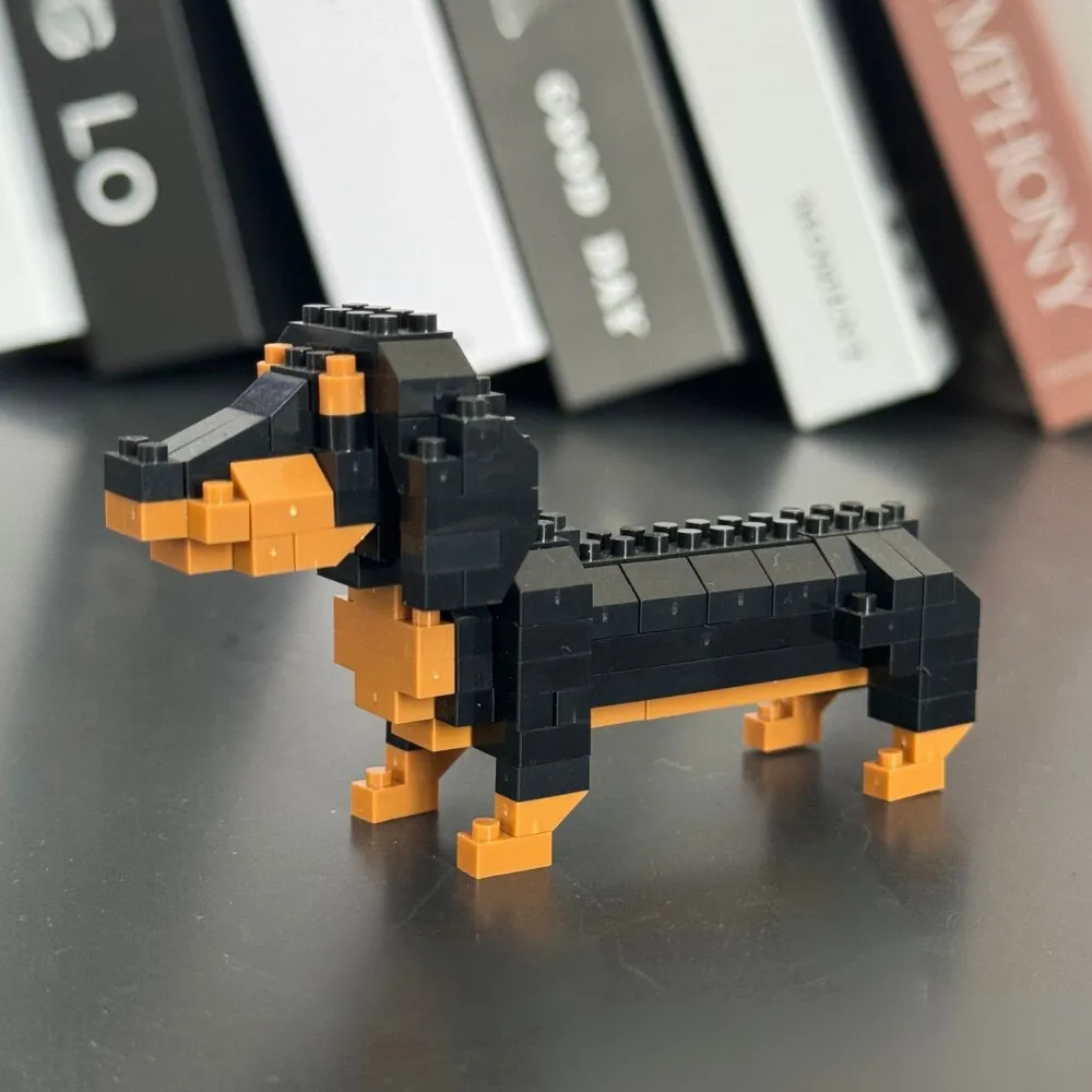 Mini Dachshund Dog Building Blocks Toy for Adults and Kids: Detailed and Lifelike Design,  Fun and Educational Construction Set