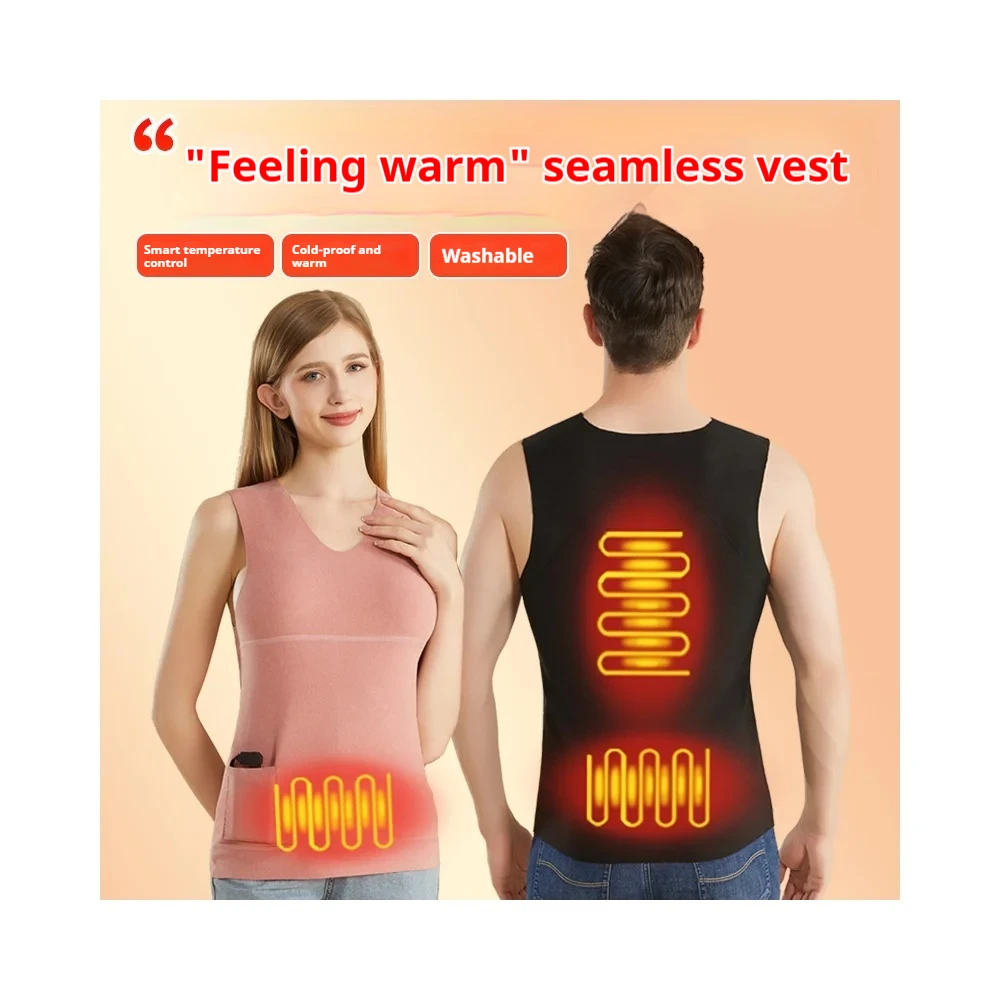 New Men'S Winter 3-Zone Intelligent Heating Vest Slim Fit Fashion Versatile Casual Warm And Heated Sleeveless Top(No Power Bank)