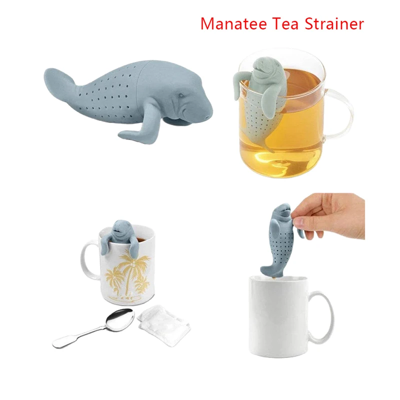 Manatee Shape Tea Strainer, Silicone Tea Infuser, Cute Loose Leaf Teapot, Gift For Tea Lovers, 1 Loose Leaf Tea Strainer