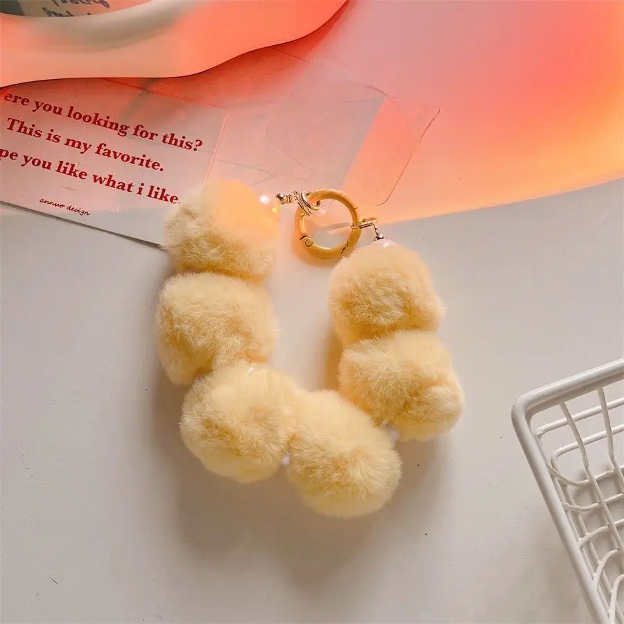 Fluffy all fashion mobile phone case beaded hanging small jewelry bracelet, suitable for Apple Samsung Oppo millet brands