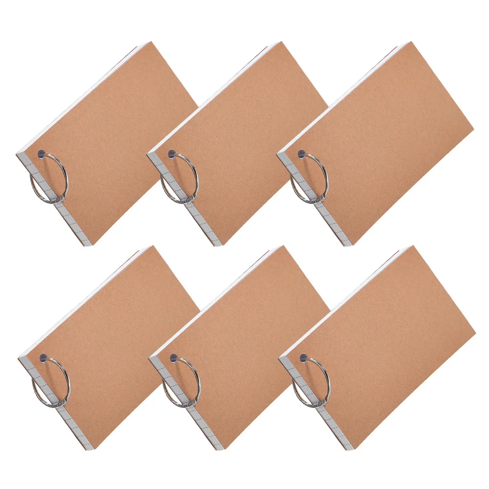 

6 Books Index Cards Notebook Small Memo Pads Colored Horizontal Lines Off Metal Rings Portable Flash Cards for Study