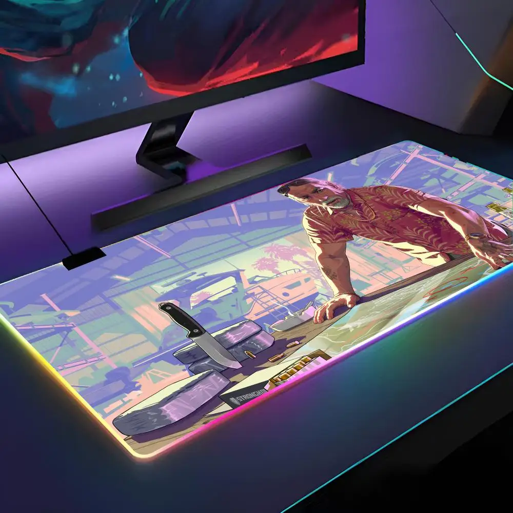 

G-Gtas 6 Mouse Pad RGB Backlit Mouse Pad Laptop Mouse Pad Laptop Gamer Computer Desk Gaming Accessories