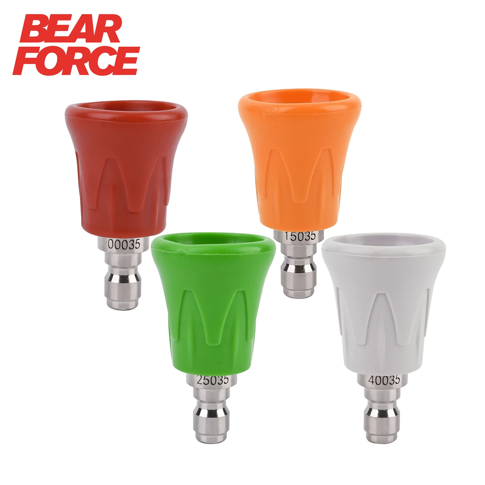 

High Power Washer Nozzle Tips Set with Upgraded Rubber Protector Cover 4Pcs Pressure Washing Nozzle with 1/4" Quick Connect #035