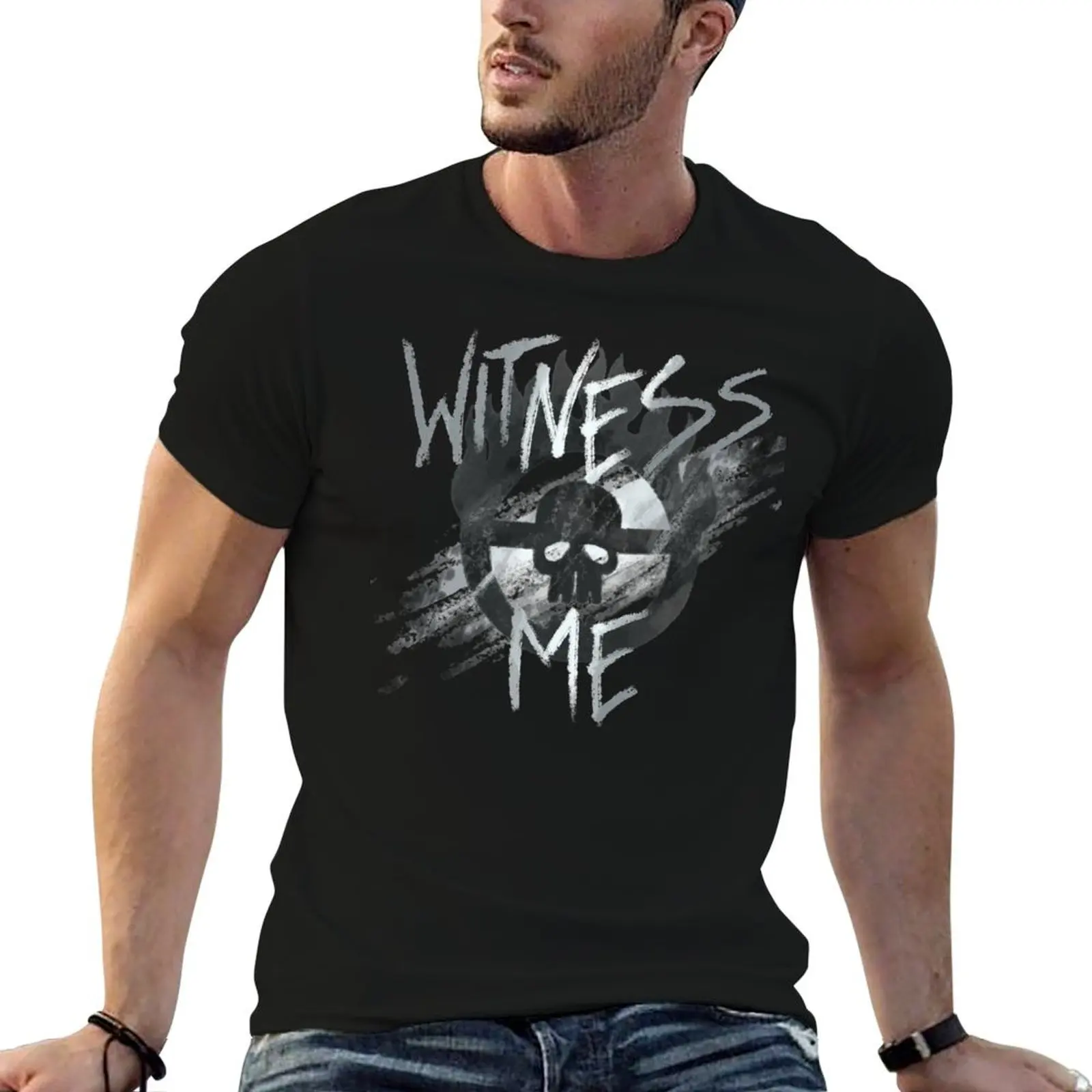 T-Shirt WITNESS ME en coton pour homme, 100% coton, t-shirt graphique drôle, T-shirt décontracté pour homme