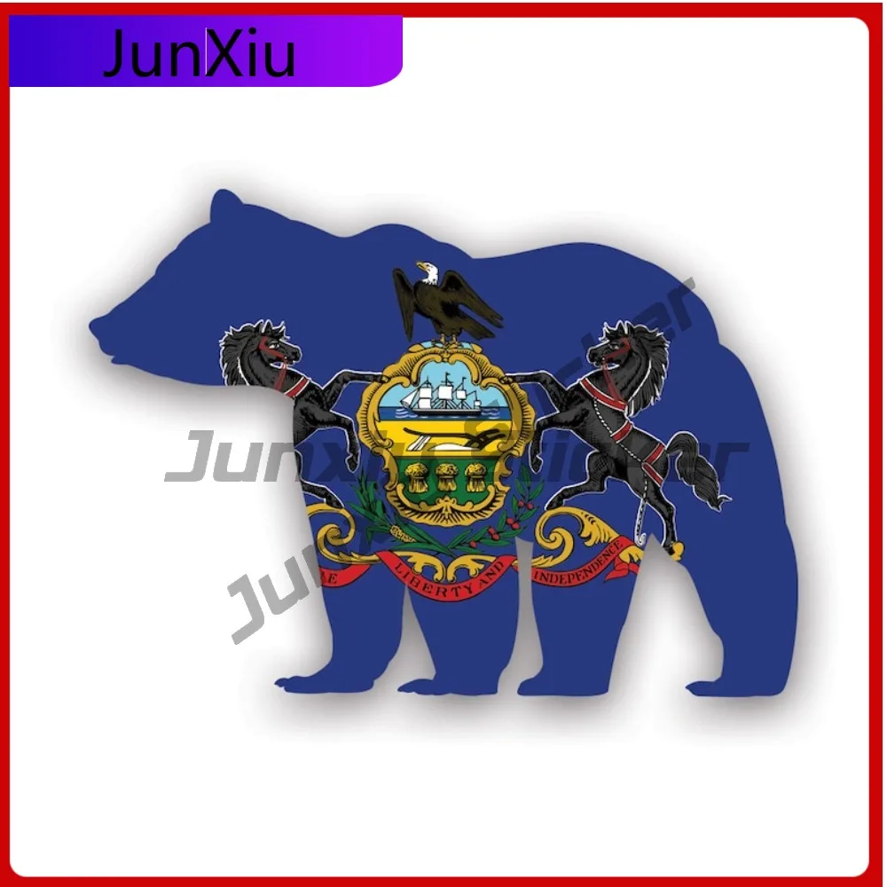 

Artistic Pennsylvania Wild Bear Flag Sticker Uv Protected Decalsoutdoors Explore Camping Hiking Overlanding Rv Pa Funny