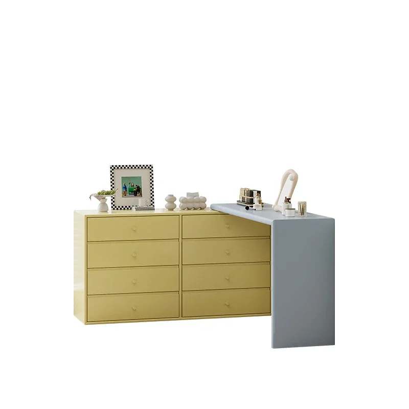 พับ Minimalist โต๊ะเครื่องแป้งห้องนอนผู้ใหญ่เก้าอี้สีขาว Dresser จัดเก็บ Nordic Penteadeira เฟอร์นิเจอร์ห้องนอน