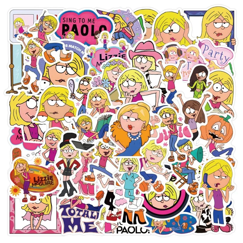 55pcs Lizzie Mcguire Graffiti Sticker Water Cup Luggage Mobile Phone Laptop Car Stationery Refrigerator Decoration Sticker