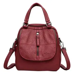 Fashion Leather Backpack Women Vintage Shoulder Bag Ladies High Capacity Travel Backpack School Bags For Girls Mochila Mujer