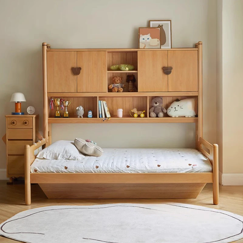 #  With Integrated Storage Cabinet | Multi-Functional Children's Bed With Shelves And Drawers