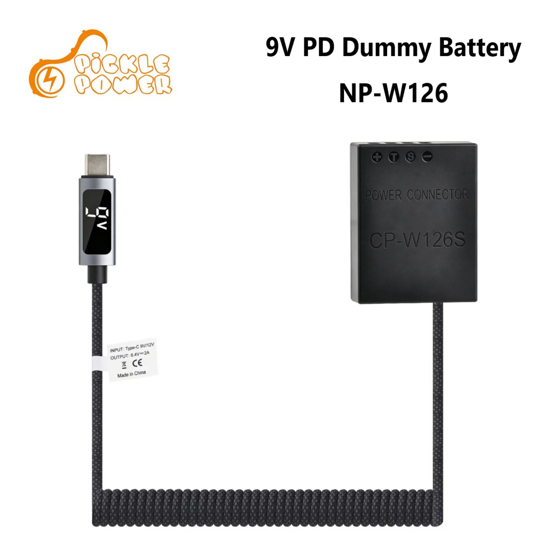 NP-W126 9V PD Dummy Battery, CP-W126S DC Power Adapter Type-C For Fujifilm X-A1 X-A2 X-E2 X-Pro1 X-T20 X-T10 X-T2 X-T3 X-M1 X-E1