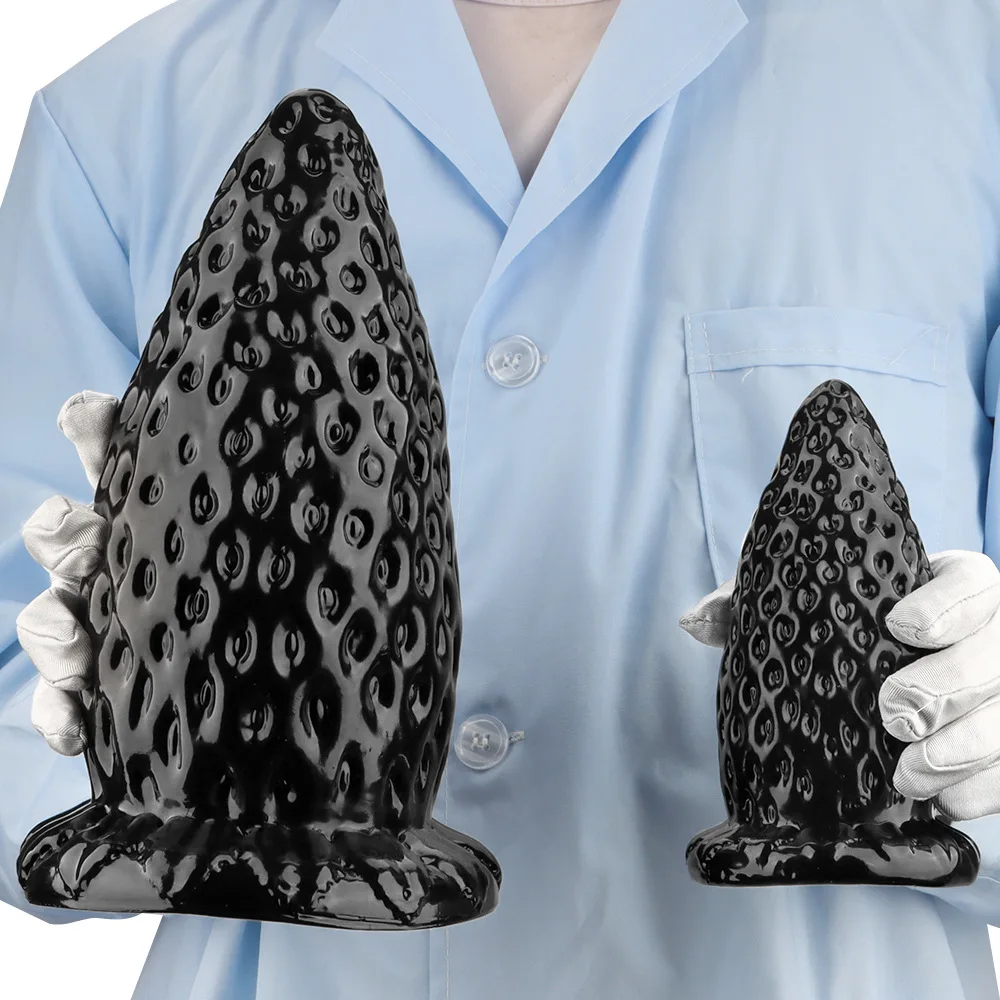 Black 3Size Oversized Strawberry Giant Dildo Oversized Anal Plug Fisting Supplies Oversized Oversized Super Thick Male Anal Toys