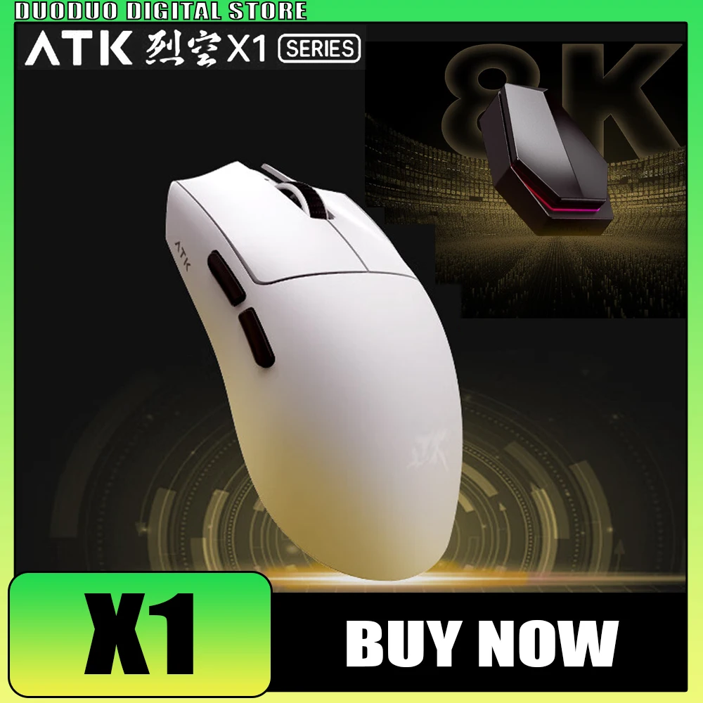 Atk Blazing Sky X1 Mouse Double 8k Dual Mode Paw3950 Sensor Lightweight Wireless Gaming Mouse Low Latency Smartspeed Pc Gamer