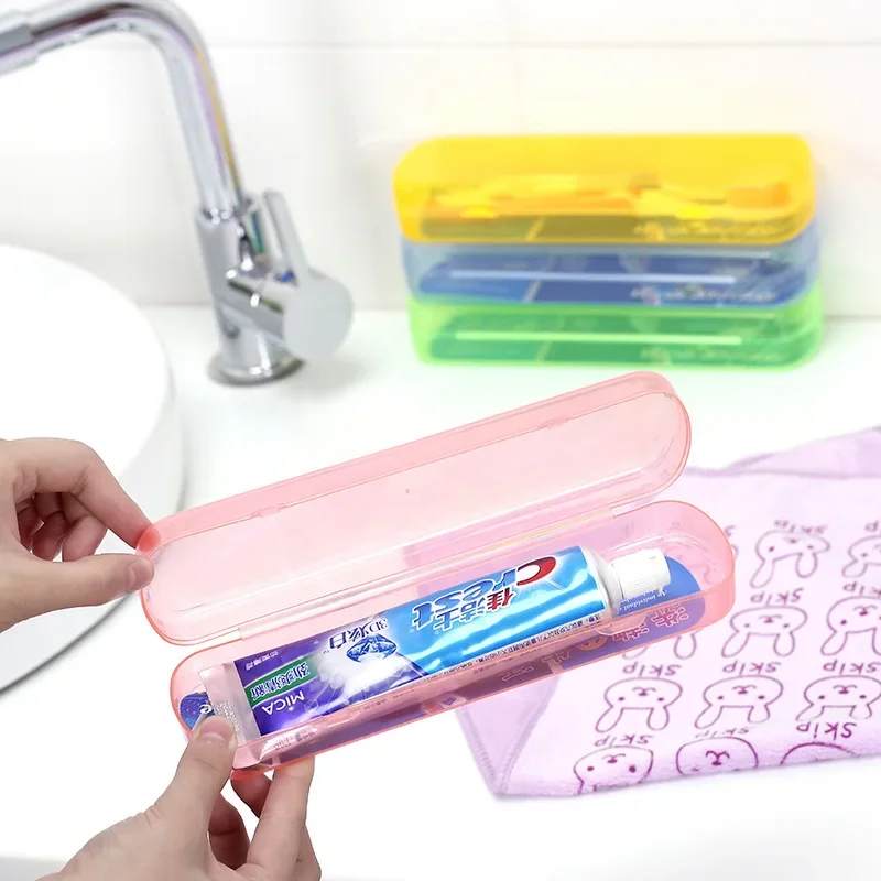 Storage Box Travel Toothbrush Storage Case Toothpaste Bucket Transparent Multifunctional Toothpaste Toothbrush Organizer Box