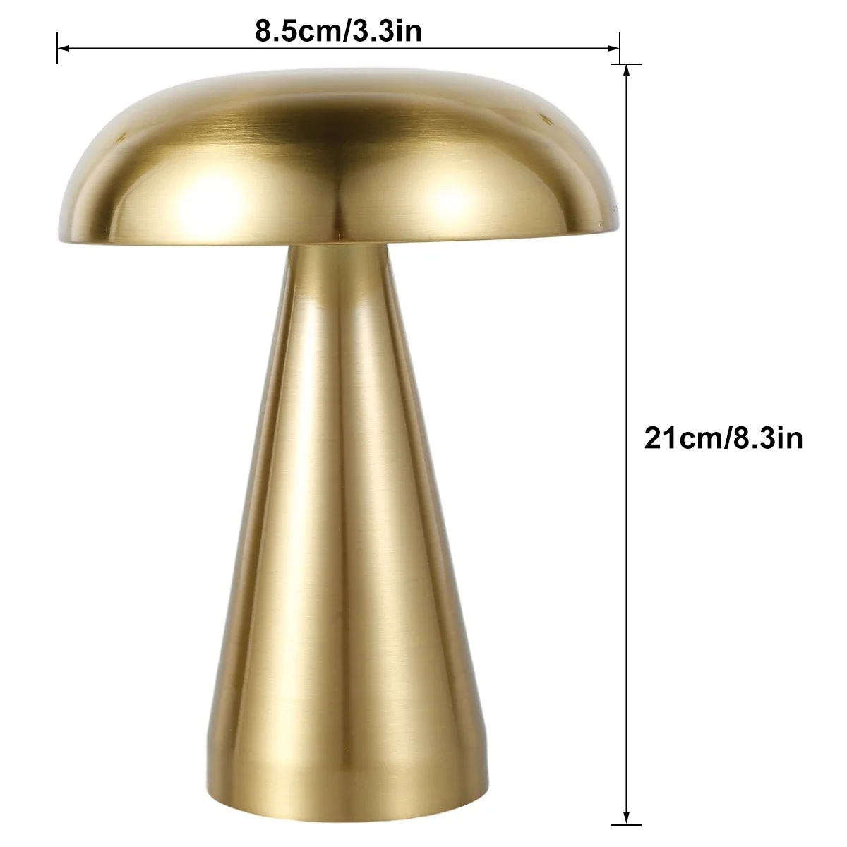 LED Desk Light Mushroom Table Lamp Portable Cordless USB Rechargeable Touch Control Night Light with 3 Color Dimming for Bedroom