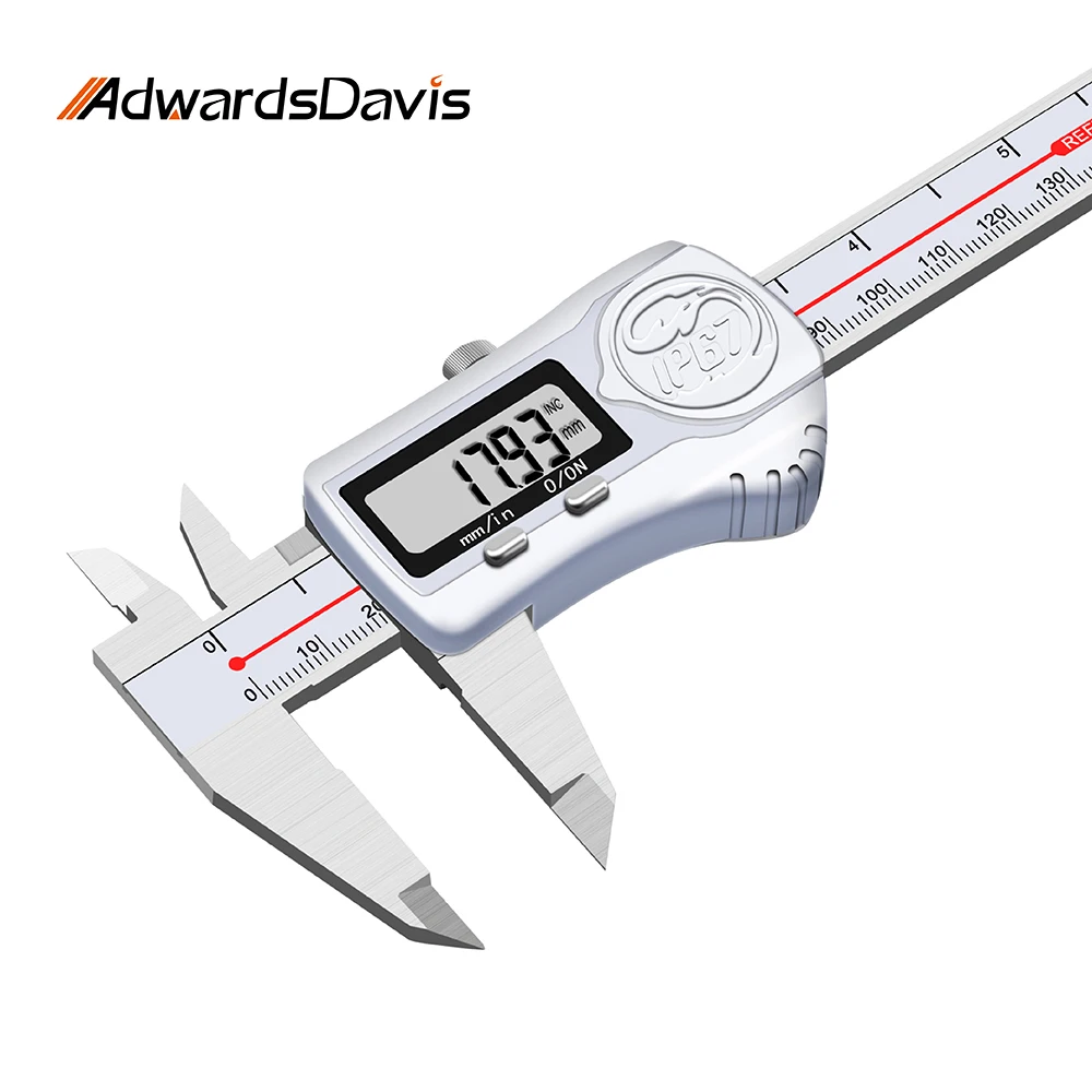 IP67 Industrial Grade Deep Waterproof Oil-Proof Digital Caliper 150 200 300mm Electronic Digital Display Stainless Steel Caliper