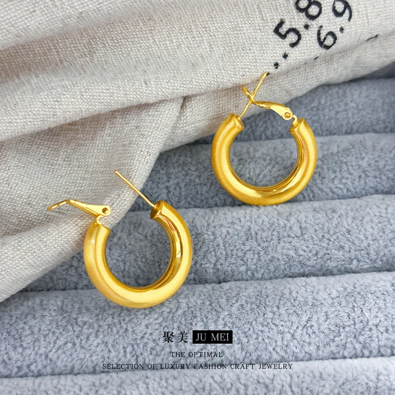 

Luxury 24K 9999 Pure Gold real gold Women's Vintage Gladiose Earrings