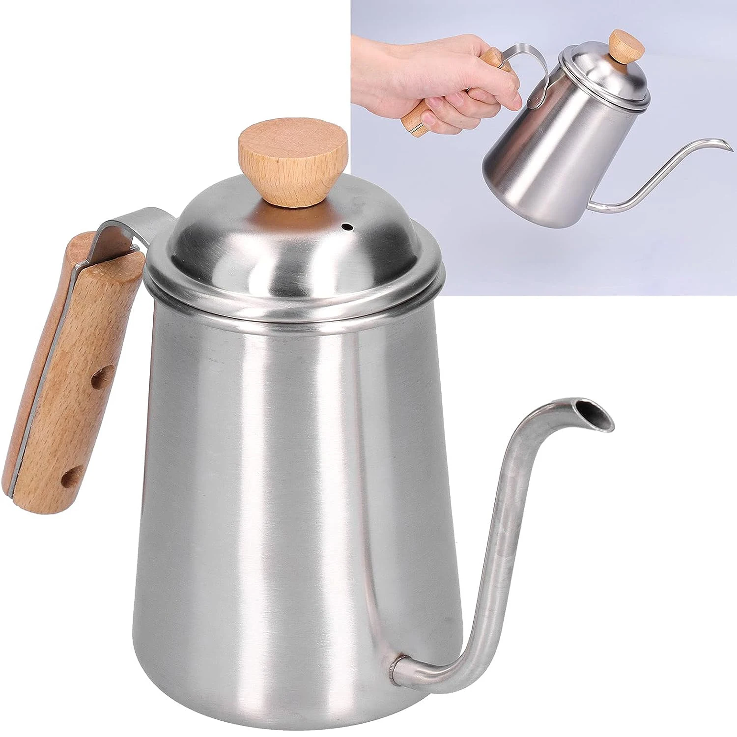 Hand Drip Camping Water Swan Neck Jug Teapot Stainless Steel Gooseneck Portable Coffee Kettle Goose Beak Tea Coffeeware Teaware