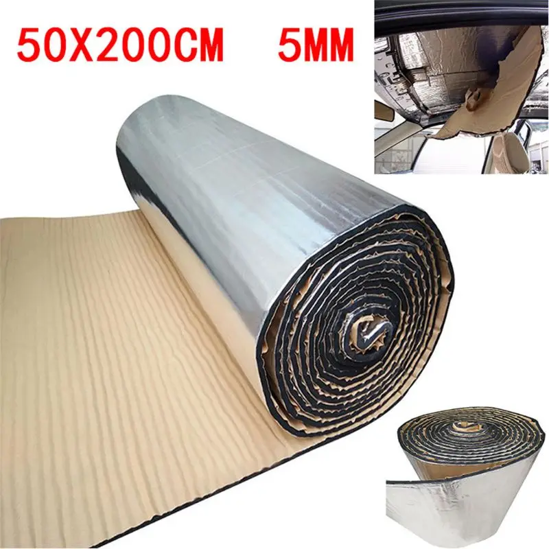 50x200cm 5/10mm Auto Sound Deadener Mat Noise Bonnet Insulation Deadening Proofing for Hood Closed Cell Engine Sticker