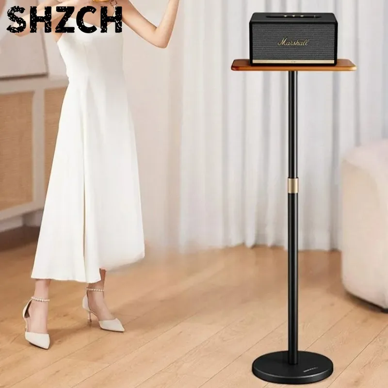 Adjustable Height Speaker Stand - Solid Wood Audio Rack with Heavy-Duty Base for Home Theater Studio & DJ Equipment
