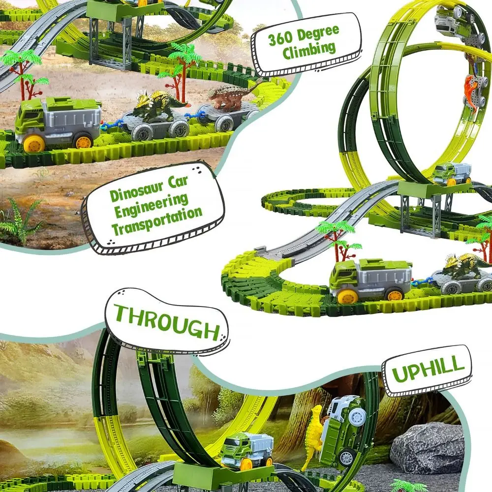 

Dinosaur World Climbing Track Train Flexible Track Railway Toy Electric Track Toy Educational Vehicle Dinosaur Track Car