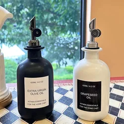 Household ceramic soy sauce bottle leakproof automatic open oil bottle leakproof household kitchen seasoning utensils