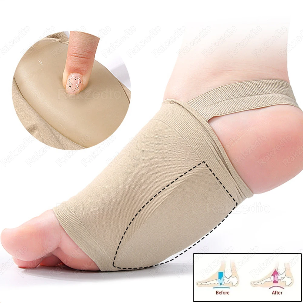 Silicone Orthopedic insoles for Shoes Men Women Flat Foot Corrector Arch Support Sleeves Plantar fasciitis Pain Relief insole