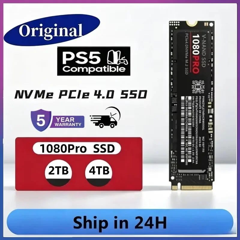 1080PRO Original New M.2 NVMe PCIe 4.0 SSD High Speed 1/2/4TB Gaming Internal Drive Storage Upgrade For PS5 Laptop Desktop PC
